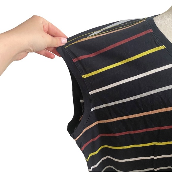 NWOT Free People Movement Rising Tide Printed Tee Black Striped Combo Size M - Picture 4 of 10